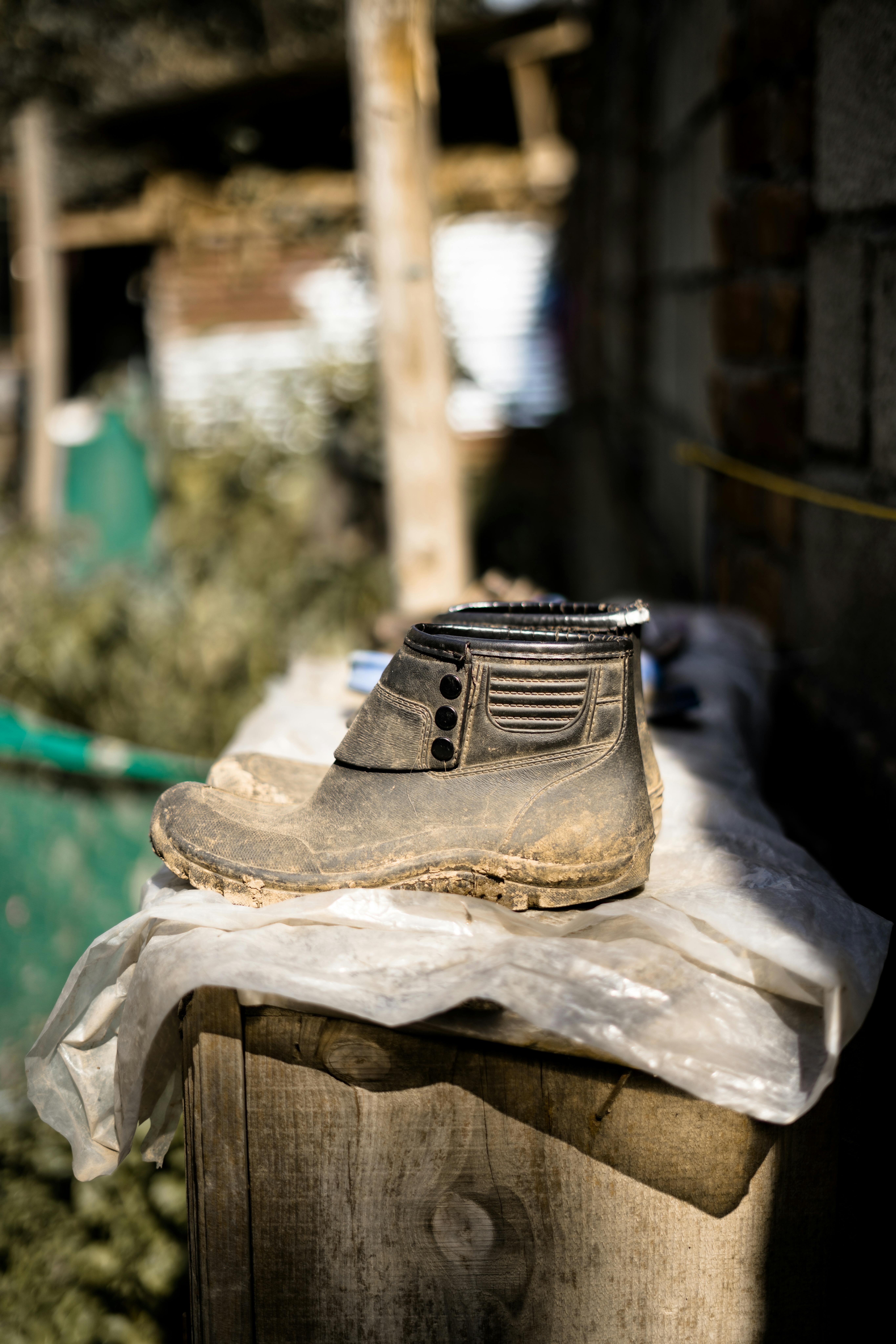 rugged black boots