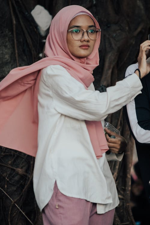 Portrait of Woman in Eyeglasses and Hijab