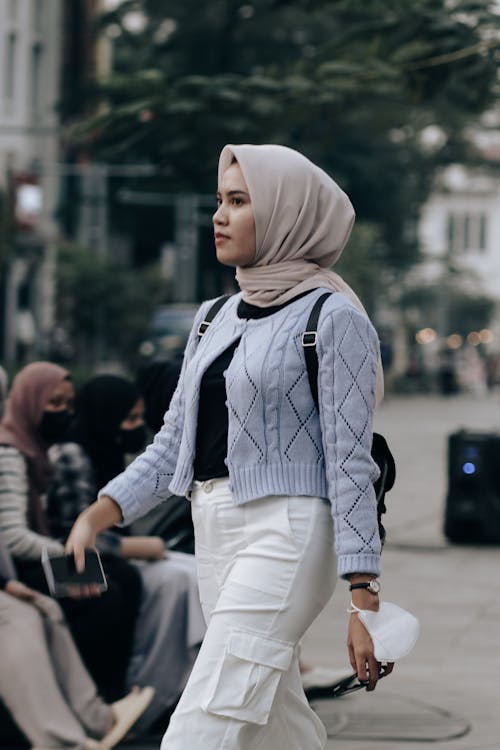 Woman in Hijab Walking