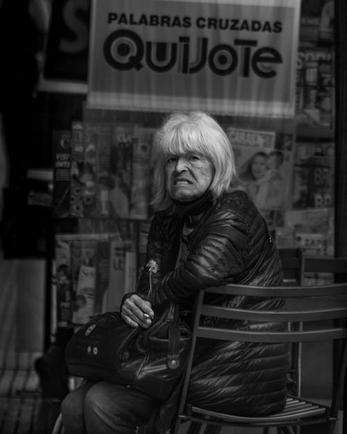 Portrait of a Senior Woman Smoking a Cigarette