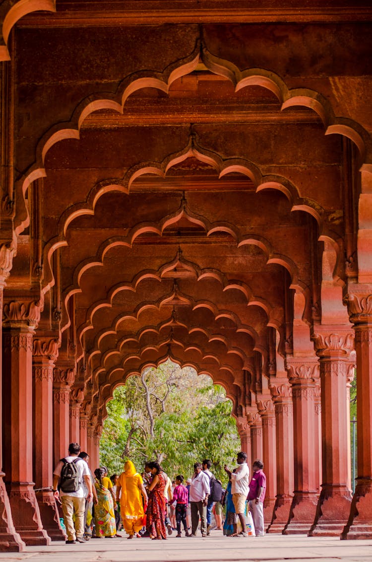 Crowd A Red Fort In Delhi, India