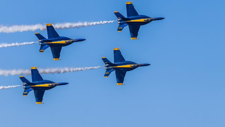 US Navy Blue Angels Squadron Flying