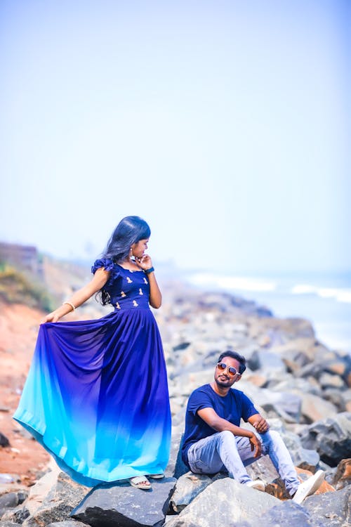 Gratis stockfoto met blauwe jurk, Indiase man, Indiase vrouw