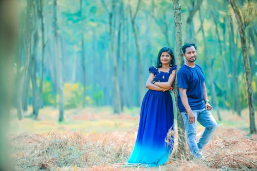 Traditional Indian Couple in a Forest