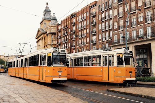 Budapest Trams Near Anker Palace