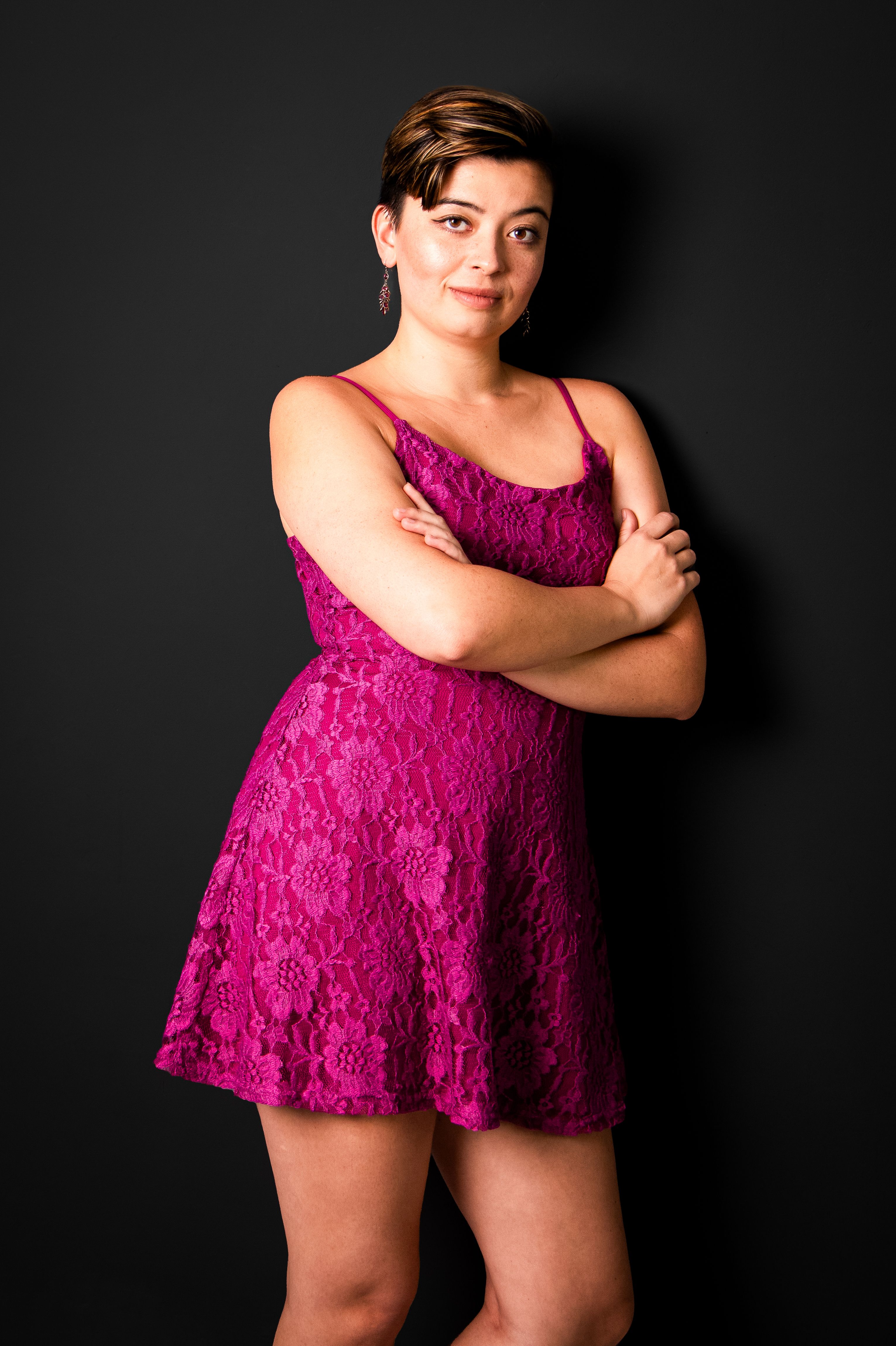Woman Posing in Pink Dress · Free Stock Photo