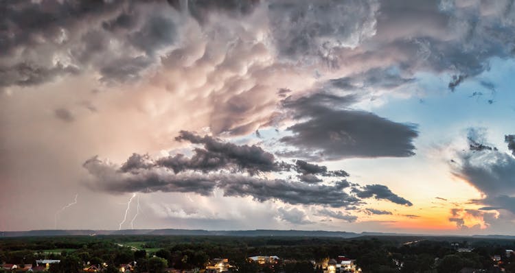 Dramatic Thunderstorm At Dusk