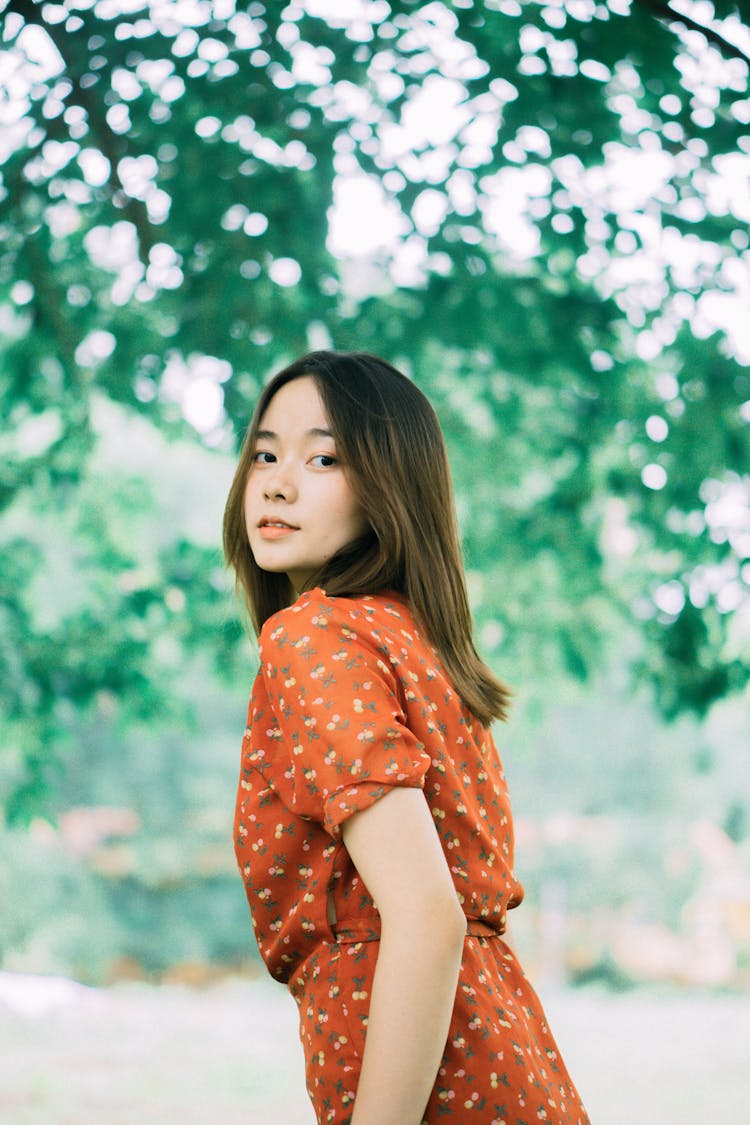 Woman In Red Sundress