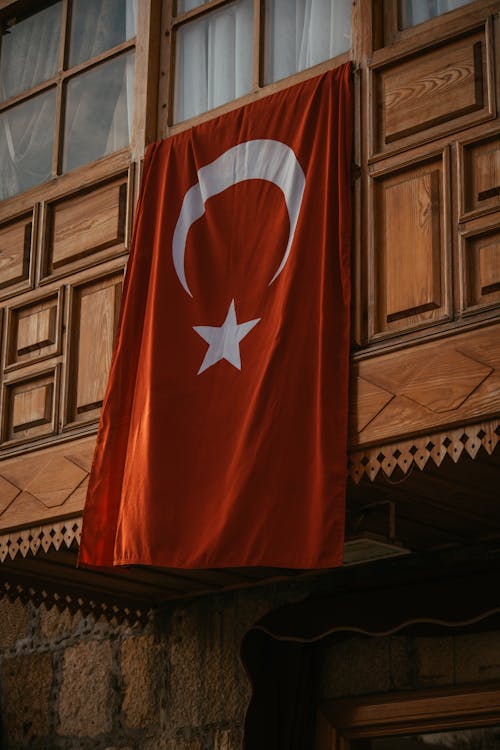 Foto stok gratis bendera turki, fasad, gantung