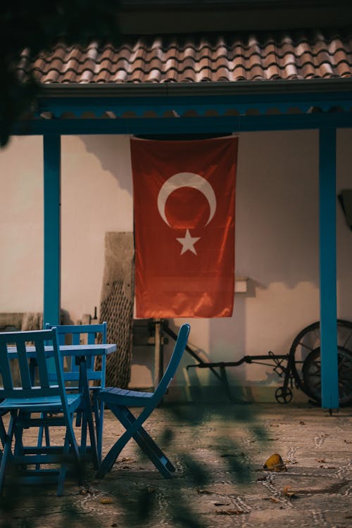 Foto stok gratis atap, bendera turki, gantung