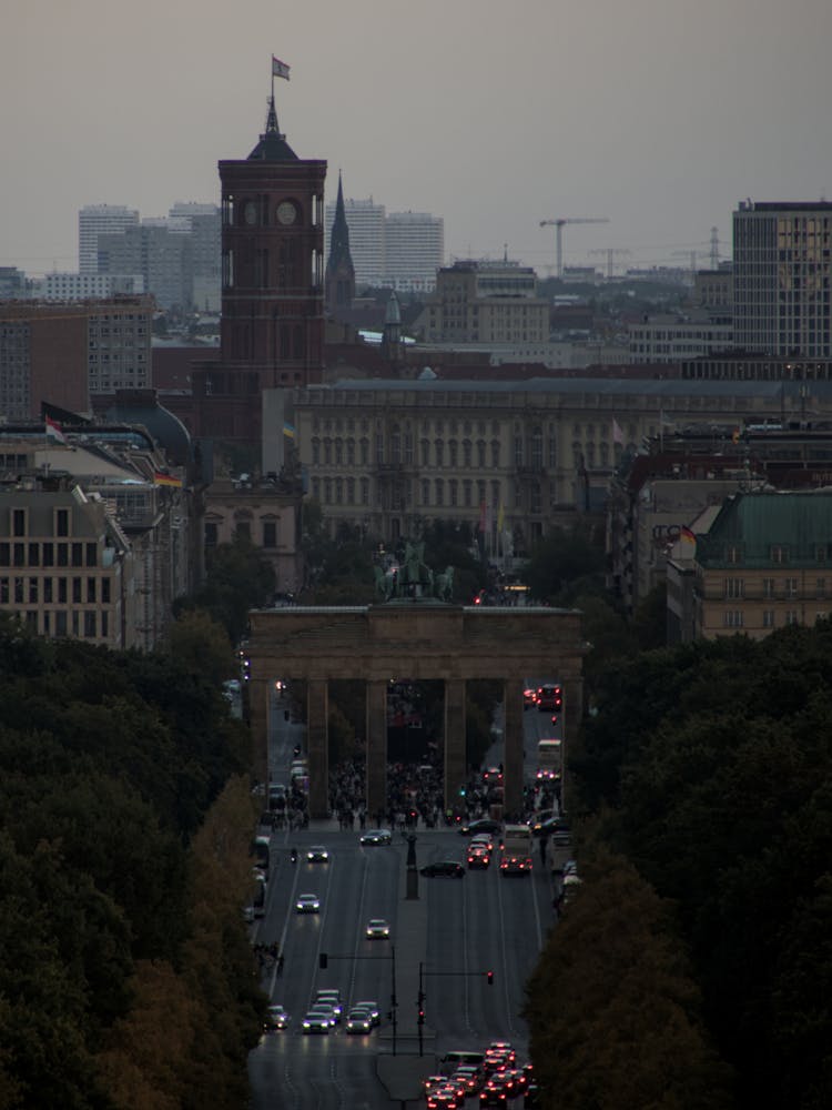 Berlin Traffic On A Dark Gray Day