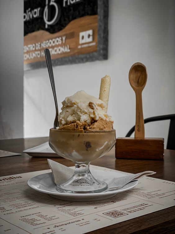 Ice Cream in a Glass Cup Serves in a Restaurant  Free Stock Photo