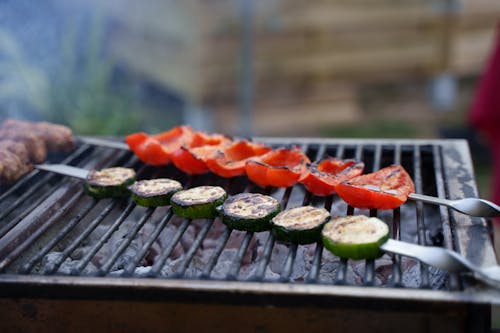 Close-up of Vegetables on a Grill