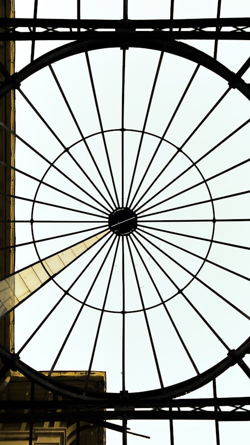 A close up of a glass dome with a clock