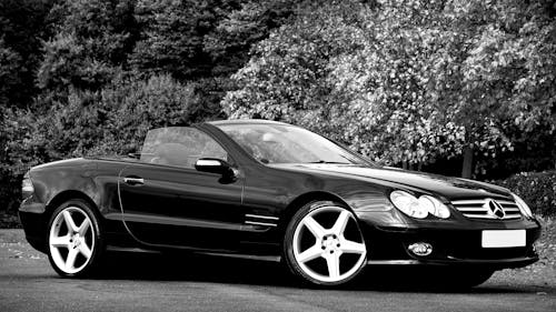 Mercedes SL in Black and White