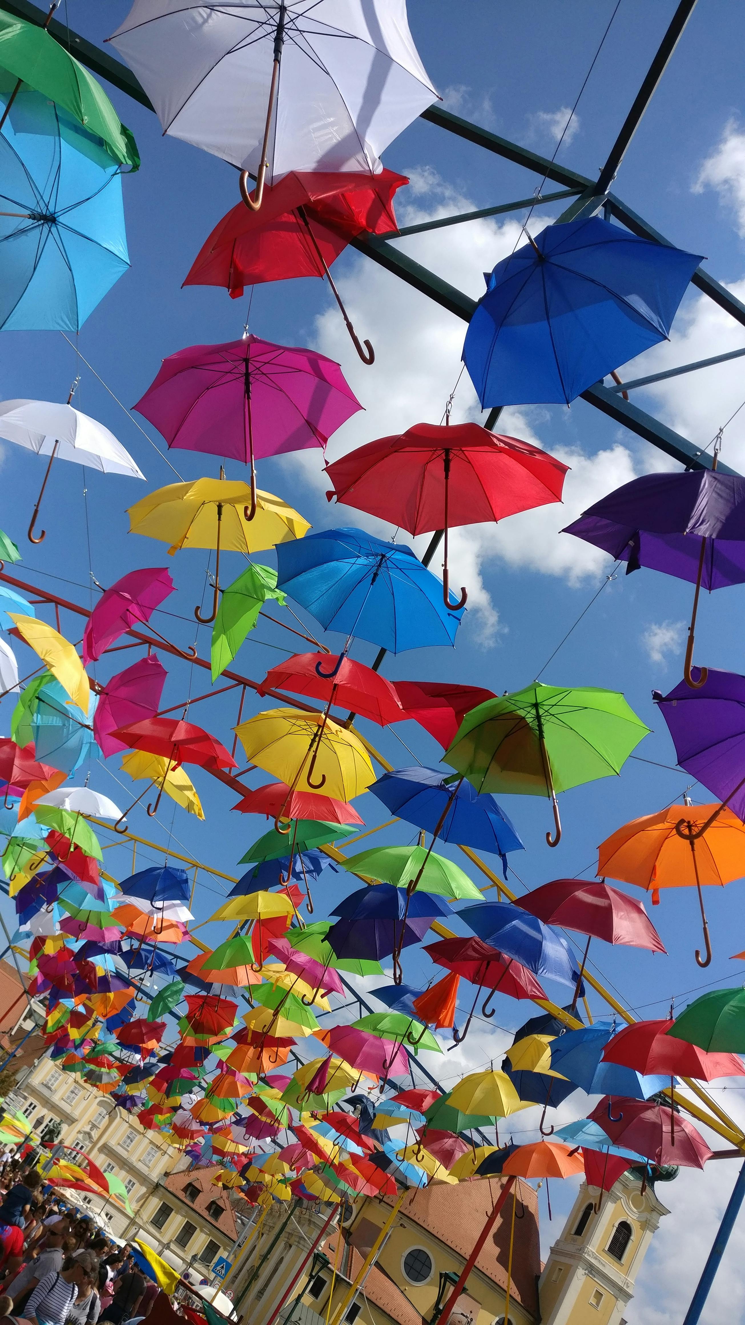 Free stock photo of colors, rainbow colors, umbrellas