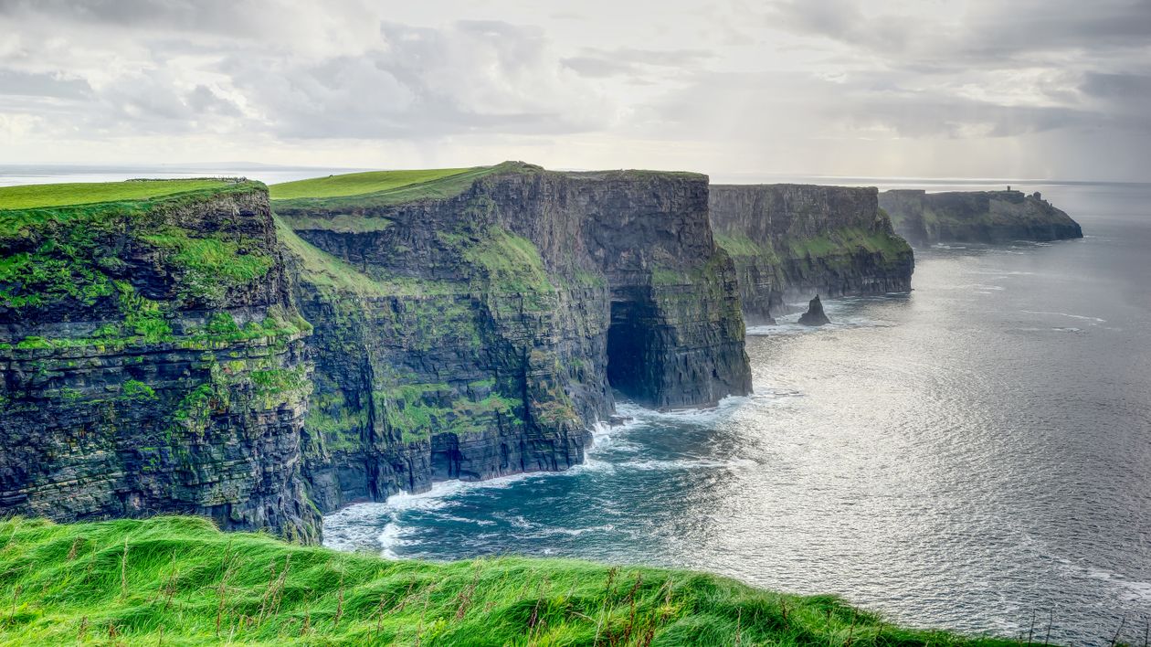 Scenic Panorama Of Green Cliffs Of Moher Ireland Free Stock Photo Scenic Panorama Of Green Cliffs Of Moher Ireland Free Stock Photo
