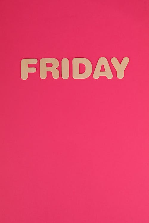 Free Pink Wallpaper with Friday Sign Stock Photo
