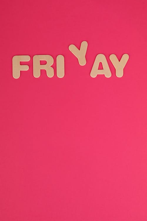 Friyay Text on Pink Background