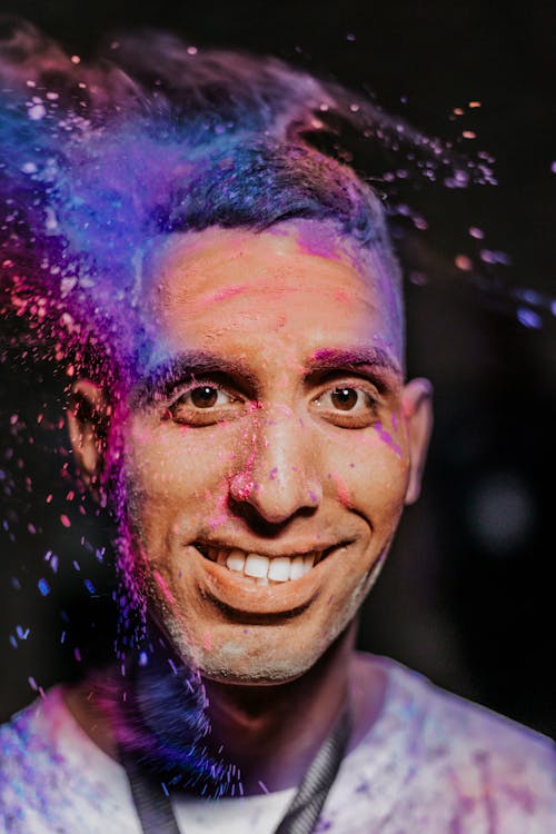 Free Photo Of Man With Powder On His Face Stock Photo