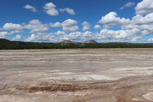 Wasteland under Cloudy Blue Sky