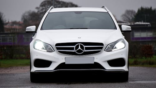 Free White Mercedes-Benz E250 Station Wagon Stock Photo