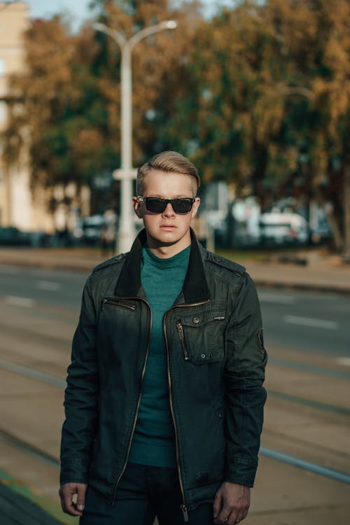 Man in Jacket and Sunglasses