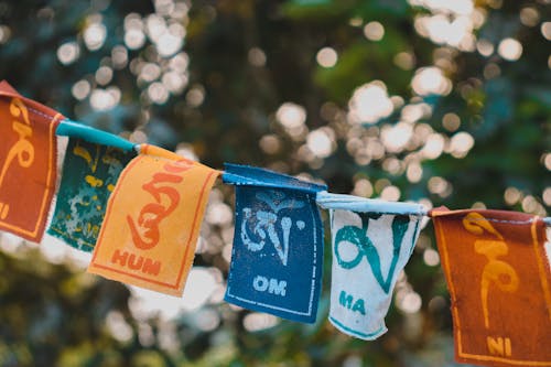 Colorful Cloths Hanging on String