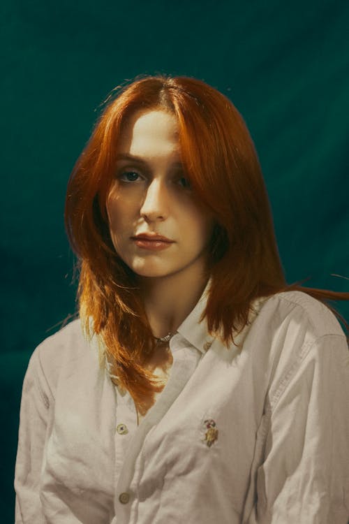 Redhead Woman in Shirt