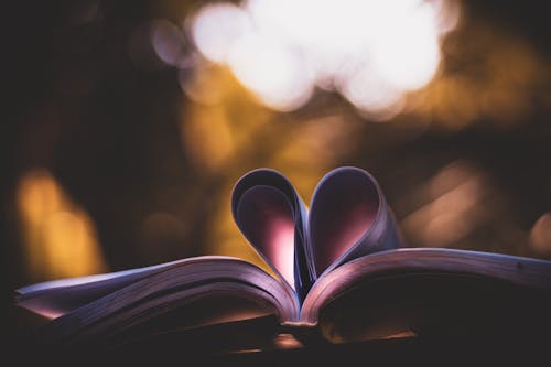 Free Heart Book Art on Bokeh Photography Stock Photo