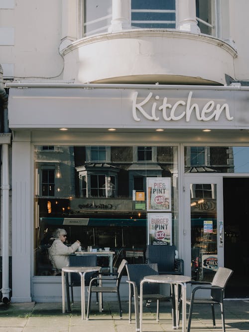 Free Coffee Shop Kitchen 50 Six in Llandudno Stock Photo