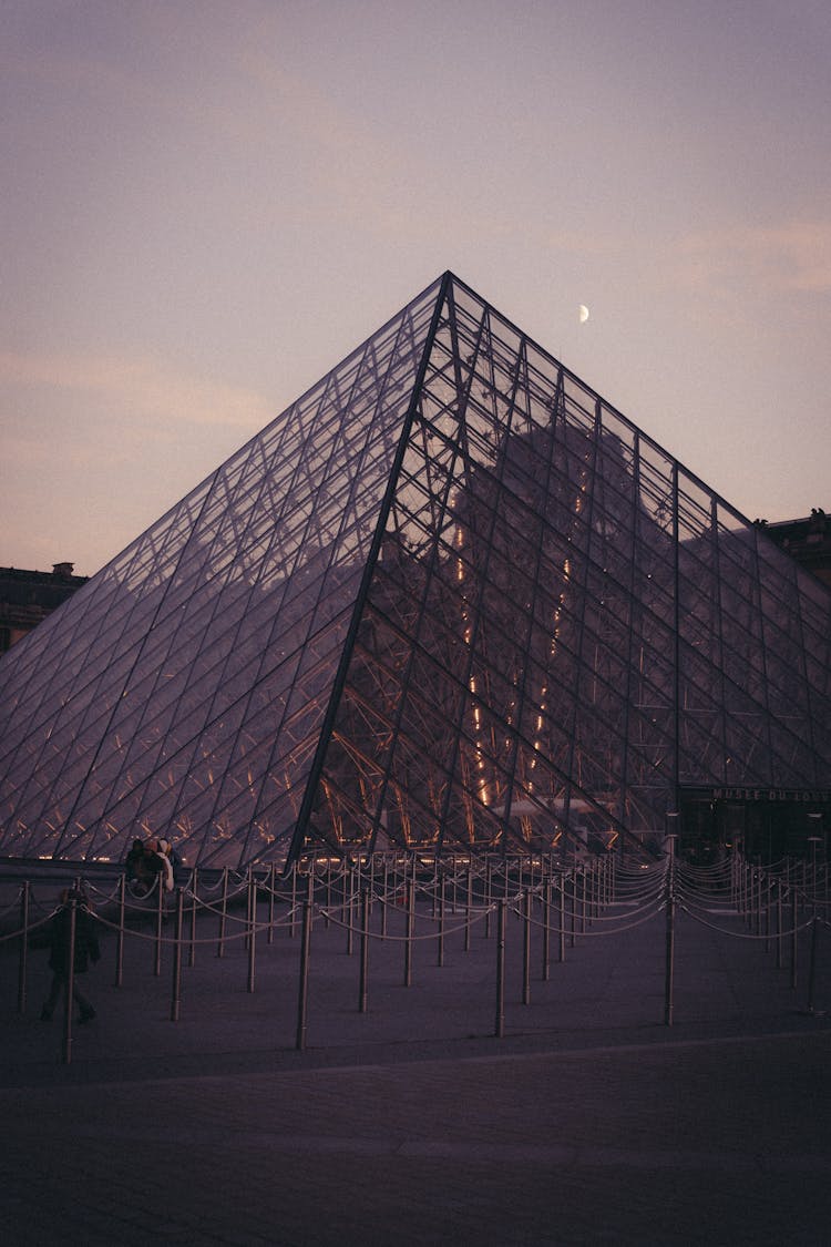 Pyramid In Versailles At Dusk