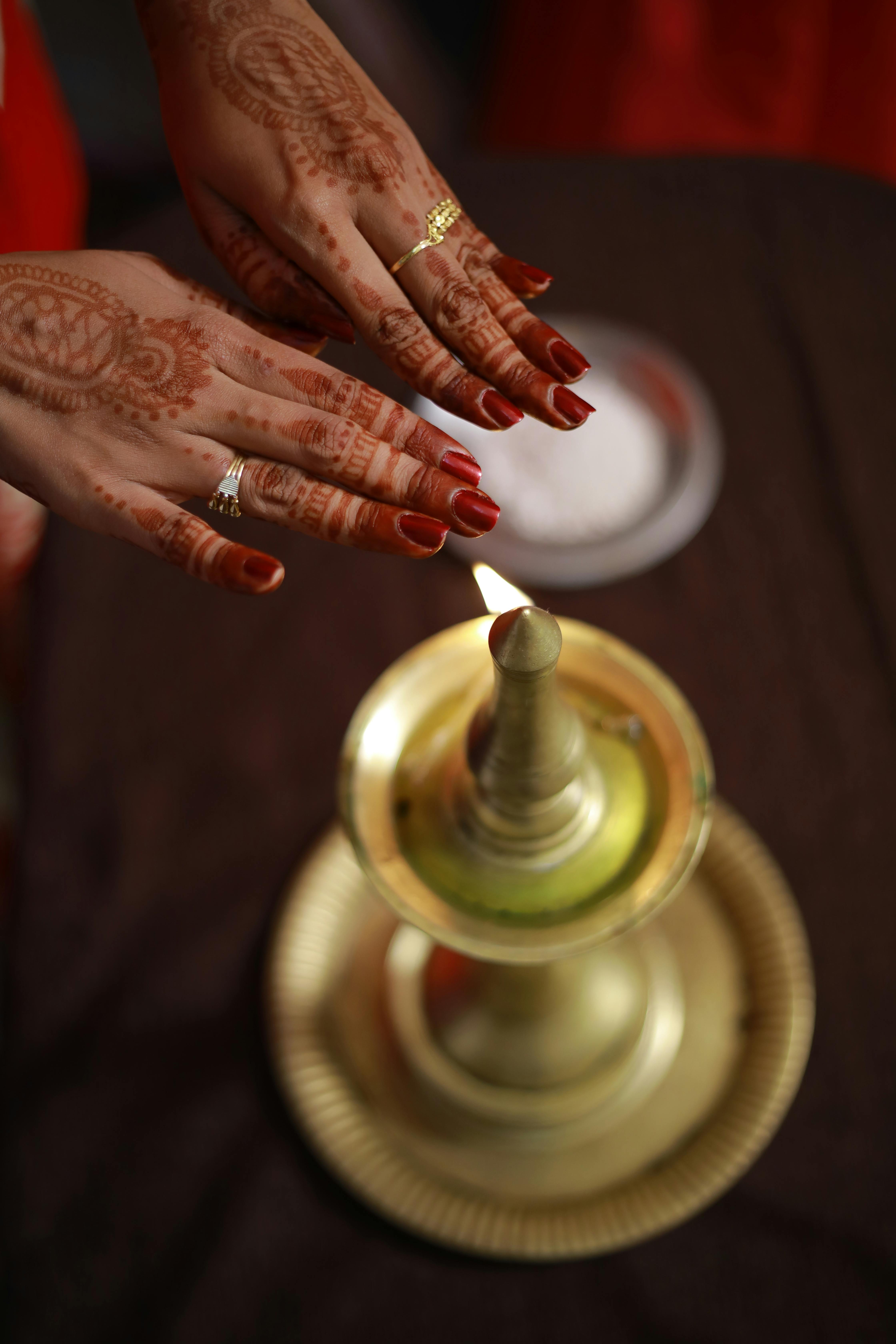 Indian brass oil lamp hi-res stock photography and images - Alamy