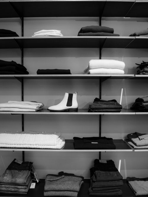 Garment retail showroom — apparel display and billing