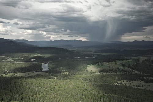 Free Landscape with Forests and Storm Clouds Stock Photo