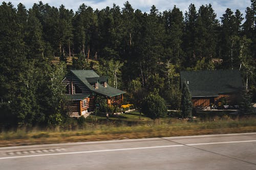 Wooden Houses by the Road 