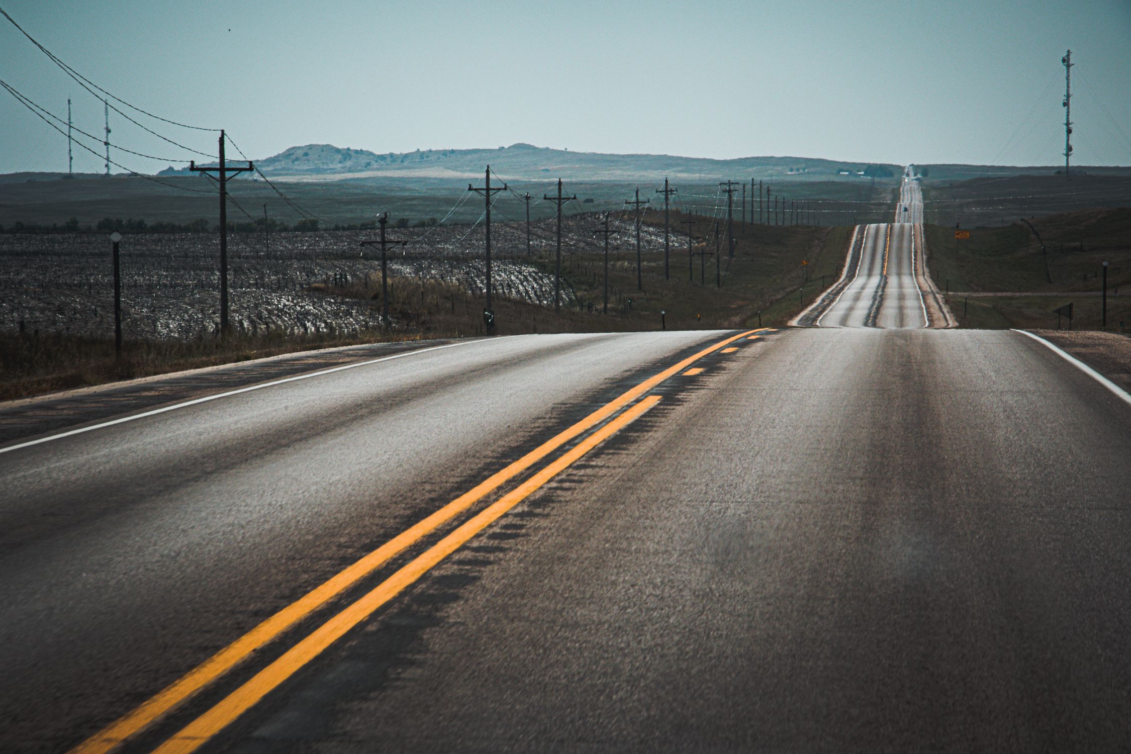 Highway through rolling Appalachian hills toward Virginia