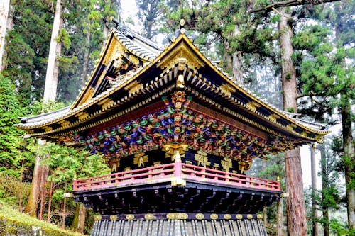 Ornately Decorated Toshogu Shrine at Taiyu-in Temple, Nikko, Japan