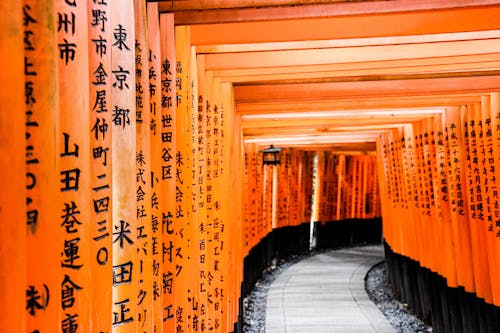 Torii Gates in Fushimi Inari Shrine, Kyoto, Japan