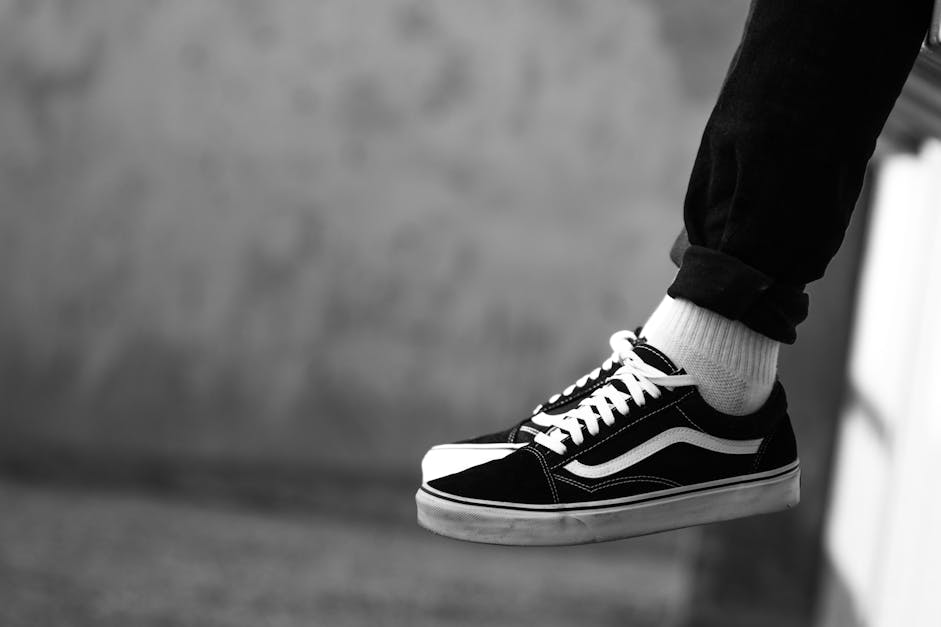 Free stock photo of black shoes, vans