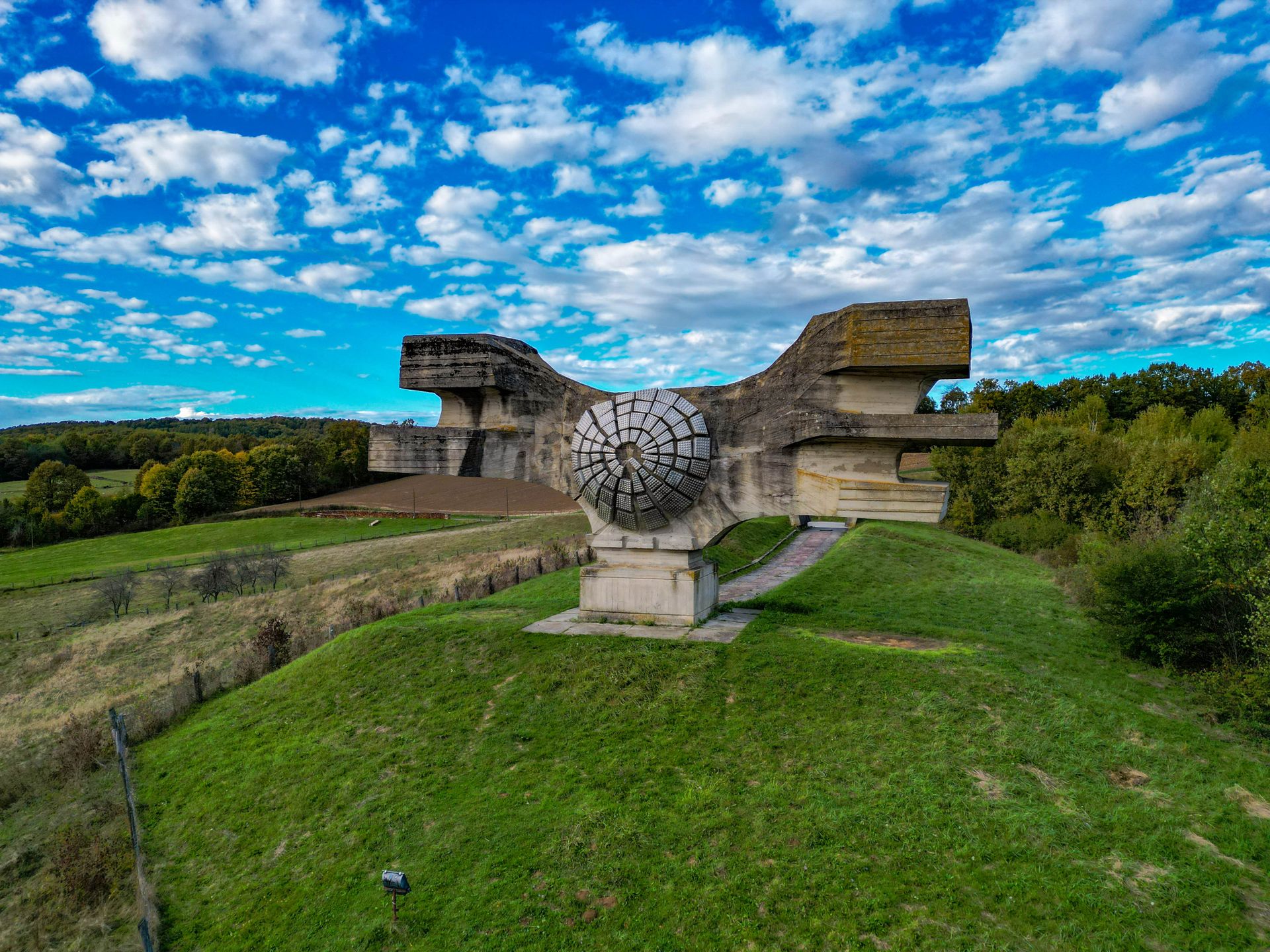 Revolution Monument on a Field in Croatia