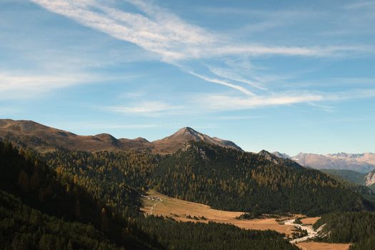 Breathtaking landscape of Albula's mountains in Switzerland with clear skies.