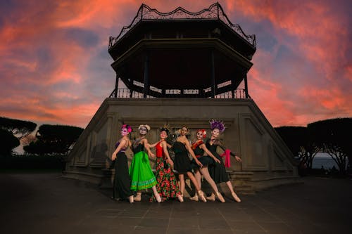 A Group of Women Wearing Costumes