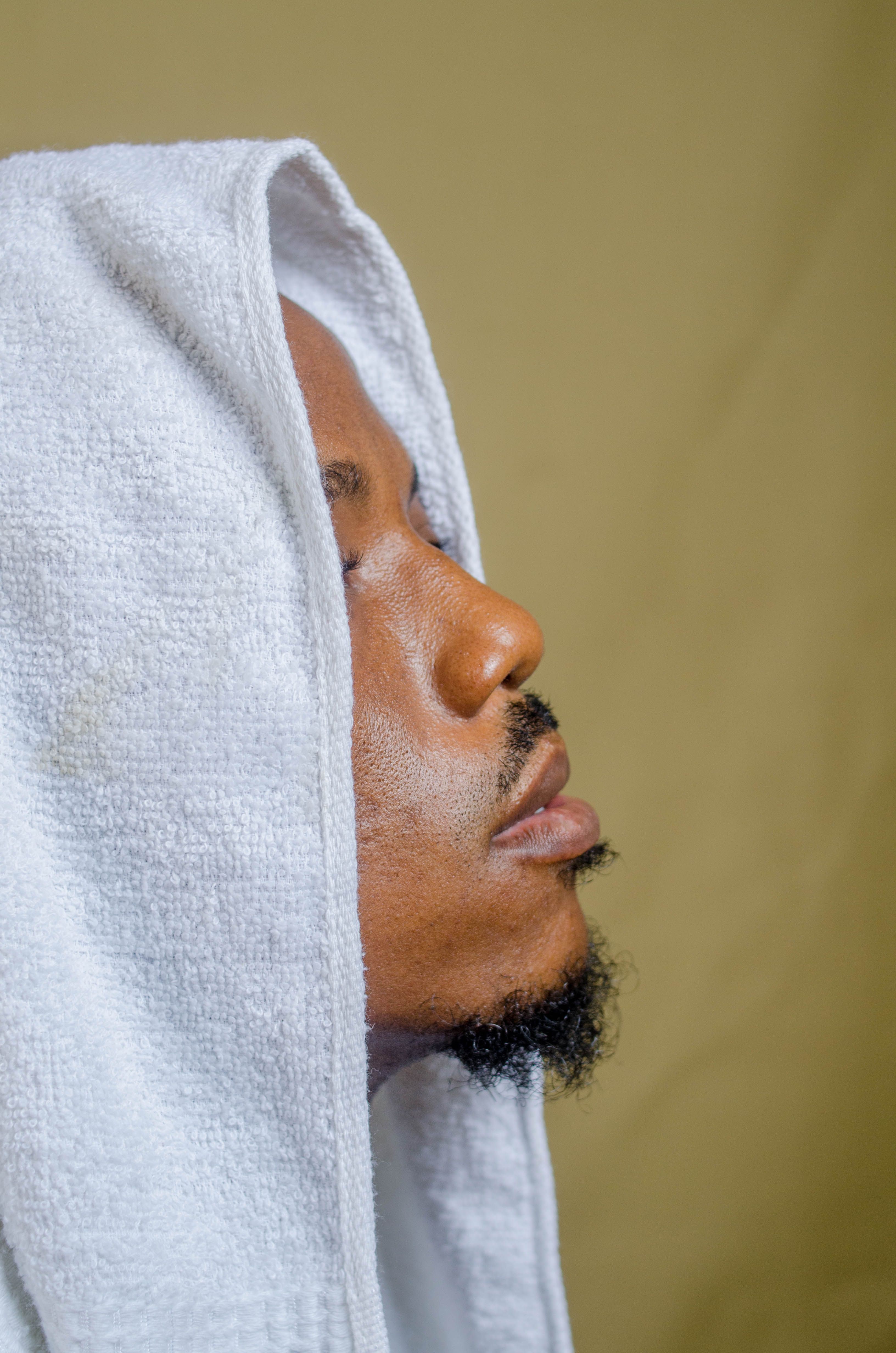Man with Beard and Mustache with Towel on Head · Free Stock Photo