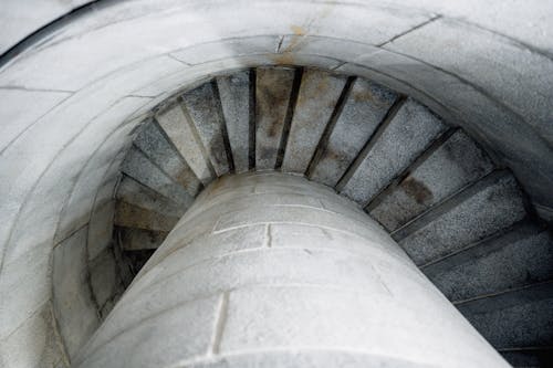 Stone Spiral Stairs in Gothic Tower
