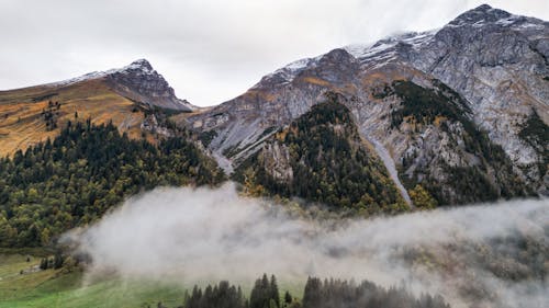 Photos gratuites de arbres, automne, chaîne de montagnes