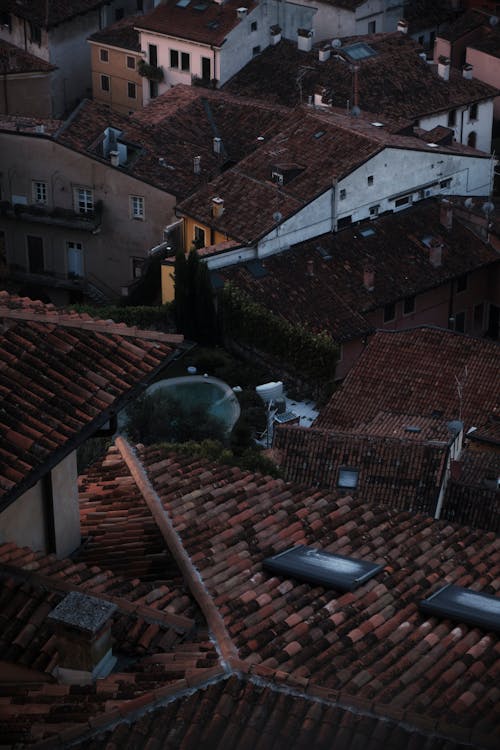 Tiled Rooftops at Dusk