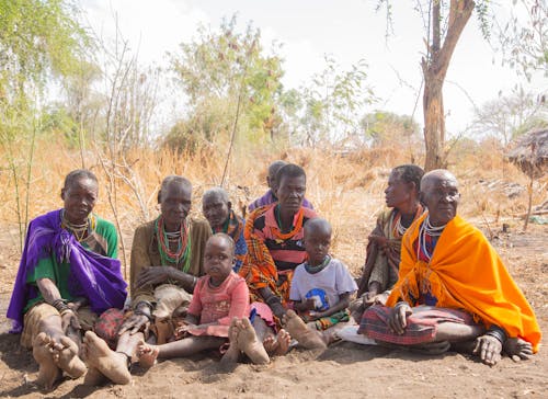 Group of Inhabitants of an African Village