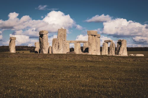 View of Stonehenge on Salisbury Plain in Wiltshire, England