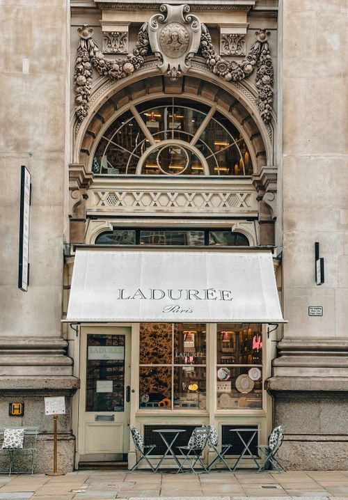 Free Stunning baroque facade of Ladurée in London, England, showcasing intricate architectural details. Stock Photo
